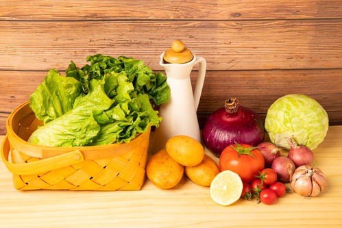 木質(zhì)背景蔬菜擺放食材食品蔬菜攝影圖 st攝影